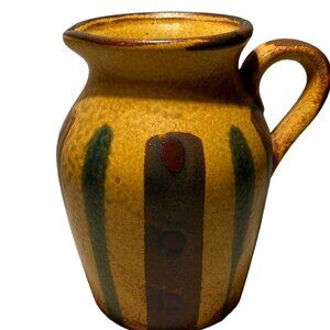 Nevco made in Japan Mid Century Modern ceramic pottery striped pitcher creamer